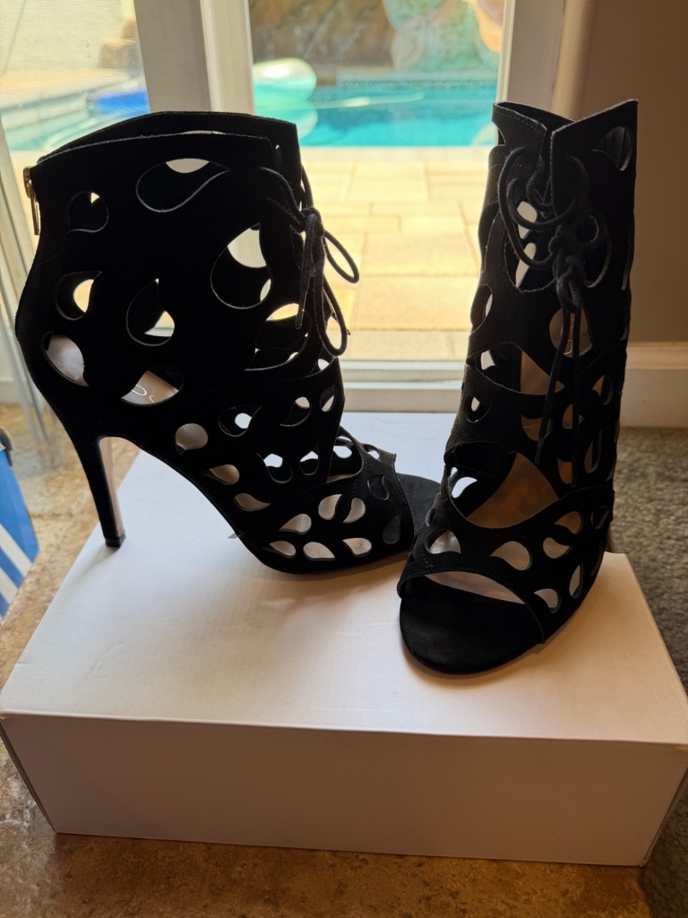 SOLD-ALDO Figunno Cutout High Heel Sandals Sz 10